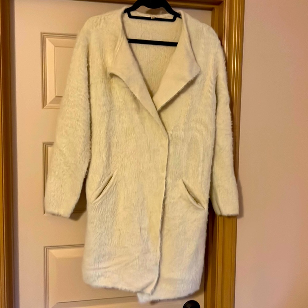 Le Lis cream furry long sweater Jacket